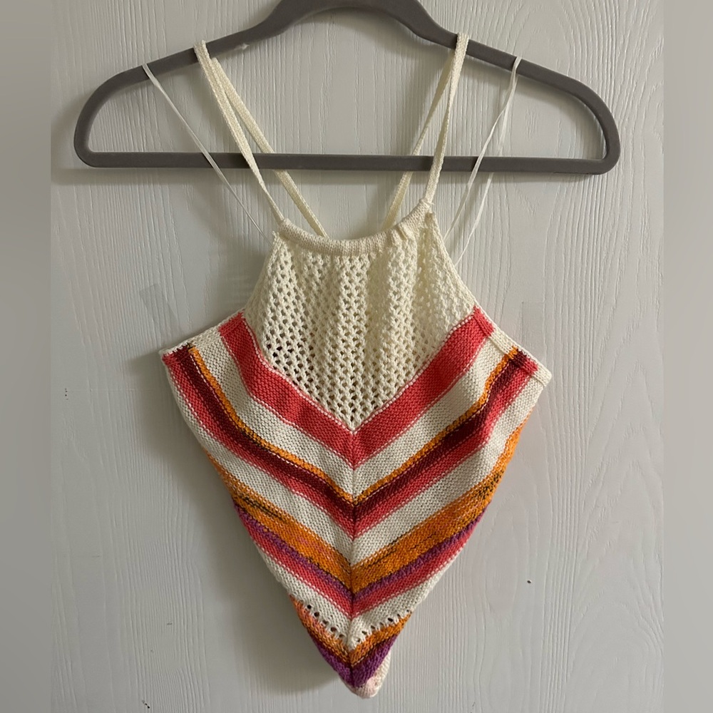 Cute ae strappy crochet top